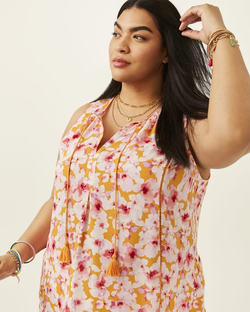 Front of plus size Gwenda Boho Floral Sleeveless Top by Molly & Isadora | Dia&Co | dia_product_style_image_id:196811